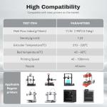 3DHoJor 1.75mm Silk PLA Filament - Black Red Gold