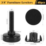 40 Pcs Adjustable Leveling Feet with T-Nut Kit