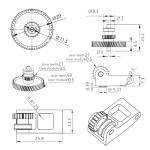 Hardened Steel Dual Extruder Gear Kit for Bambu