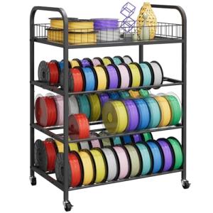 4-Tier Metal Filament Storage Rack with Wheels