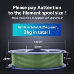 SUNLU PLA Plus 3D Printer Filament Bundle 2kg