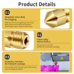 MK8 Ender 3 Brass Hotend Nozzle Kit, 20 Pcs