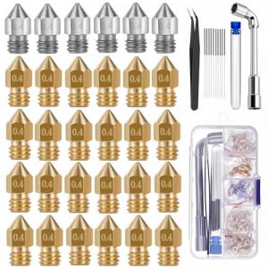 30pcs 0.4mm Brass Nozzles for 3D Printers