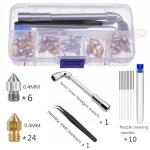 30pcs 0.4mm Brass Nozzles for 3D Printers