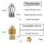 30pcs 0.4mm Brass Nozzles for 3D Printers