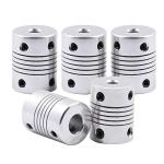 Saiper 5pcs Aluminum Flexible Couplings for 3D Printers