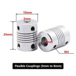 Saiper 5pcs Aluminum Flexible Couplings for 3D Printers