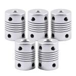 Saiper 5pcs Aluminum Flexible Couplings for 3D Printers