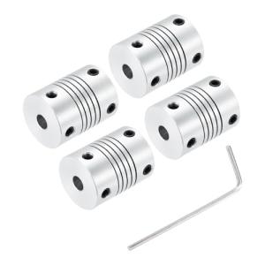 4Pcs 5mm Aluminum Alloy Shaft Couplers for 3D Printers