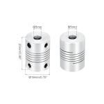4Pcs 5mm Aluminum Alloy Shaft Couplers for 3D Printers