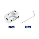 4Pcs 5mm Aluminum Alloy Shaft Couplers for 3D Printers