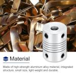 4Pcs 5mm Aluminum Alloy Shaft Couplers for 3D Printers