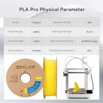3DHoJor 1.75mm PLA Pro Filament - Yellow