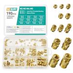 190 Pcs Brass Thread Inserts for 3D Printing