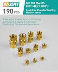 190 Pcs Brass Thread Inserts for 3D Printing