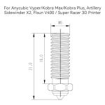 Tungsten Carbide 0.4mm Nozzles for 3D Printers