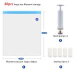 30 Pack Vacuum Sealed 3D Filament Storage Bags