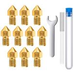 10 Pack 0.2mm Brass MK8 Nozzles for 3D Printers