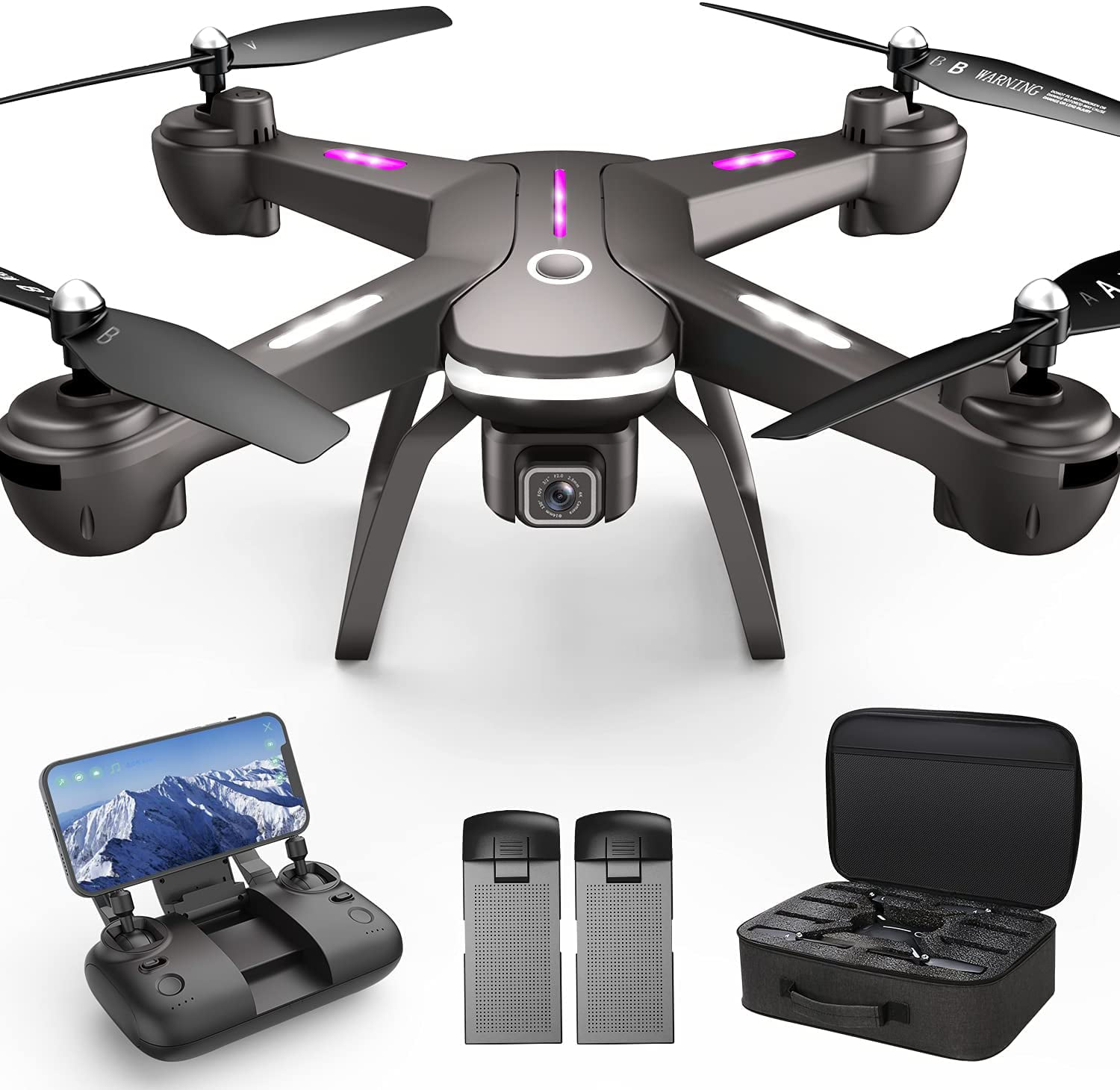 GPS Drone with 4K Camera for Adults, Black Dual Camera 5G Wifi FPV Live Video Drone ,40mins Flight Time