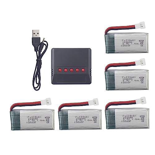 5PCS Batteries and Charger for X4 Series Drones