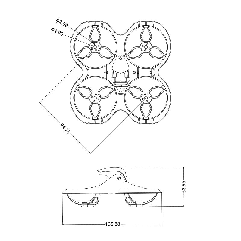 BETAFPV Cetus X 95mm Brushless Drone Frame