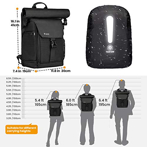 TARION Waterproof Rolltop Camera Backpack with Laptop Case