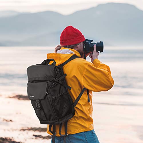 TARION Waterproof Rolltop Camera Backpack with Laptop Case