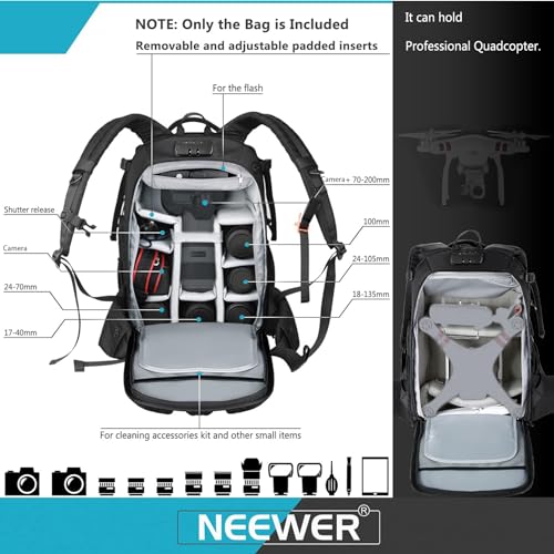 Neewer Waterproof Shockproof Camera Backpack for Drones