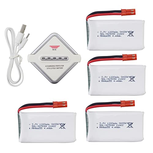 ZYGY 4-Pack 1200mAh Battery with 4-in-1 Charger