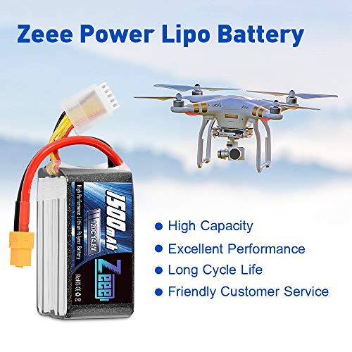 Zeee 4S 1500mAh LiPo Battery for Drones (2-Pack)