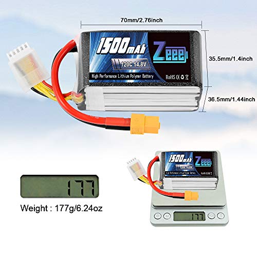 Zeee 4S 1500mAh LiPo Battery for Drones (2-Pack)