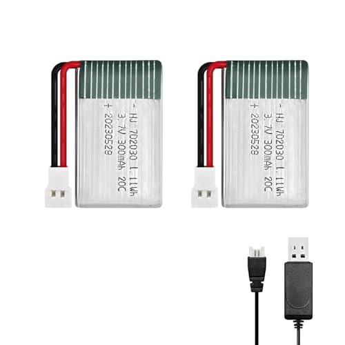 2 Pack 300mAh Rechargeable Lipo Battery for Drones