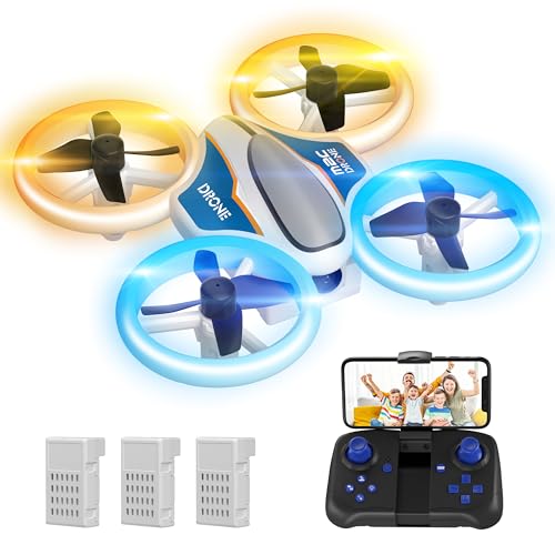 Orange Mini Drone with HD Camera, LED Light