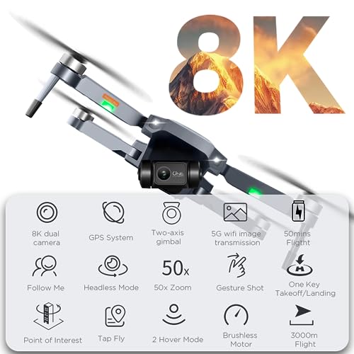 BAPHIYA 4K GPS Dual Camera Foldable Drone