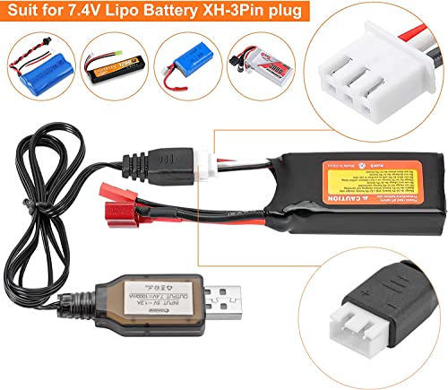Crazepony USB Charger Cable for 2S LiPo Battery
