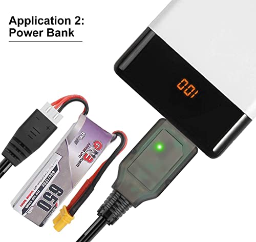 Crazepony USB Charger Cable for 2S LiPo Battery