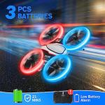 Kids Mini Drone with LED Lights and 3 Batteries