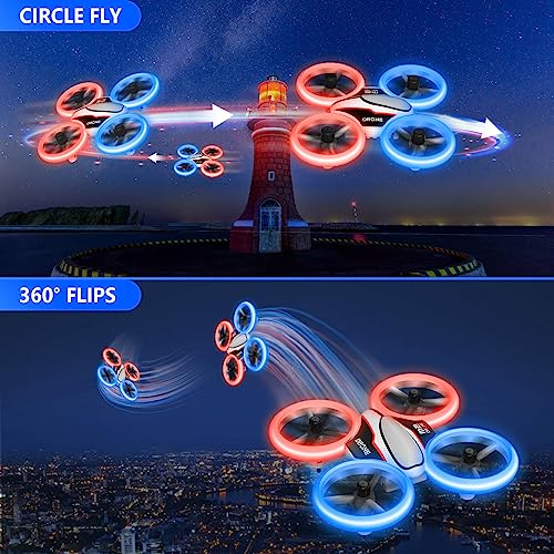 Kids Mini Drone with LED Lights and 3 Batteries