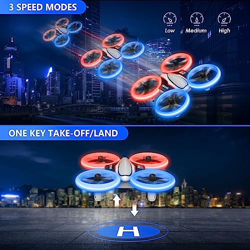 Kids Mini Drone with LED Lights and 3 Batteries