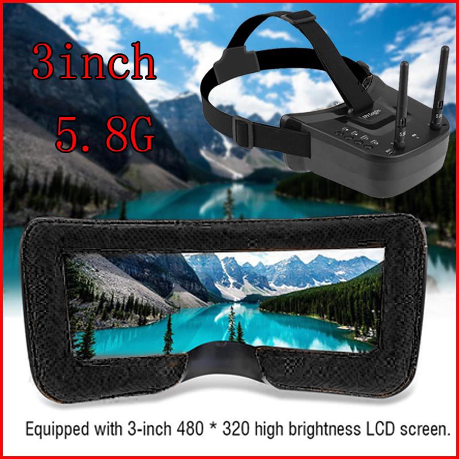 3-Inch FPV Drone Goggles with 1200mAh Battery