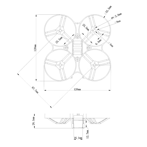BETAFPV Meteor85 Brushless Whoop Frame Kit - Black/Grey