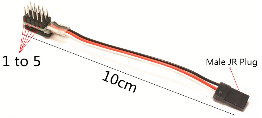 1-Female to 5-Male RC Servo Splitter Cable