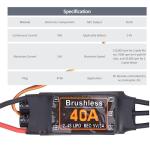 40A Brushless ESC with 5V/3A BEC for Drones