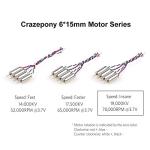 Crazepony 4-Pack 6x15mm 19000KV Tiny Whoop Motors