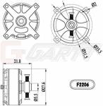 GARTT F2206 1400kv Brushless Motor for Drones