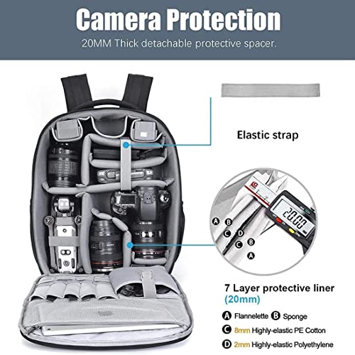 Waterproof Drone and Camera Backpack with Laptop Compartment