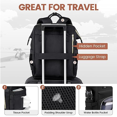 LOVEVOOK Women's Waterproof Laptop Backpack with USB Port