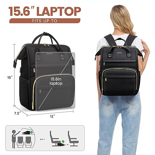 LOVEVOOK Women's Waterproof Laptop Backpack with USB Port