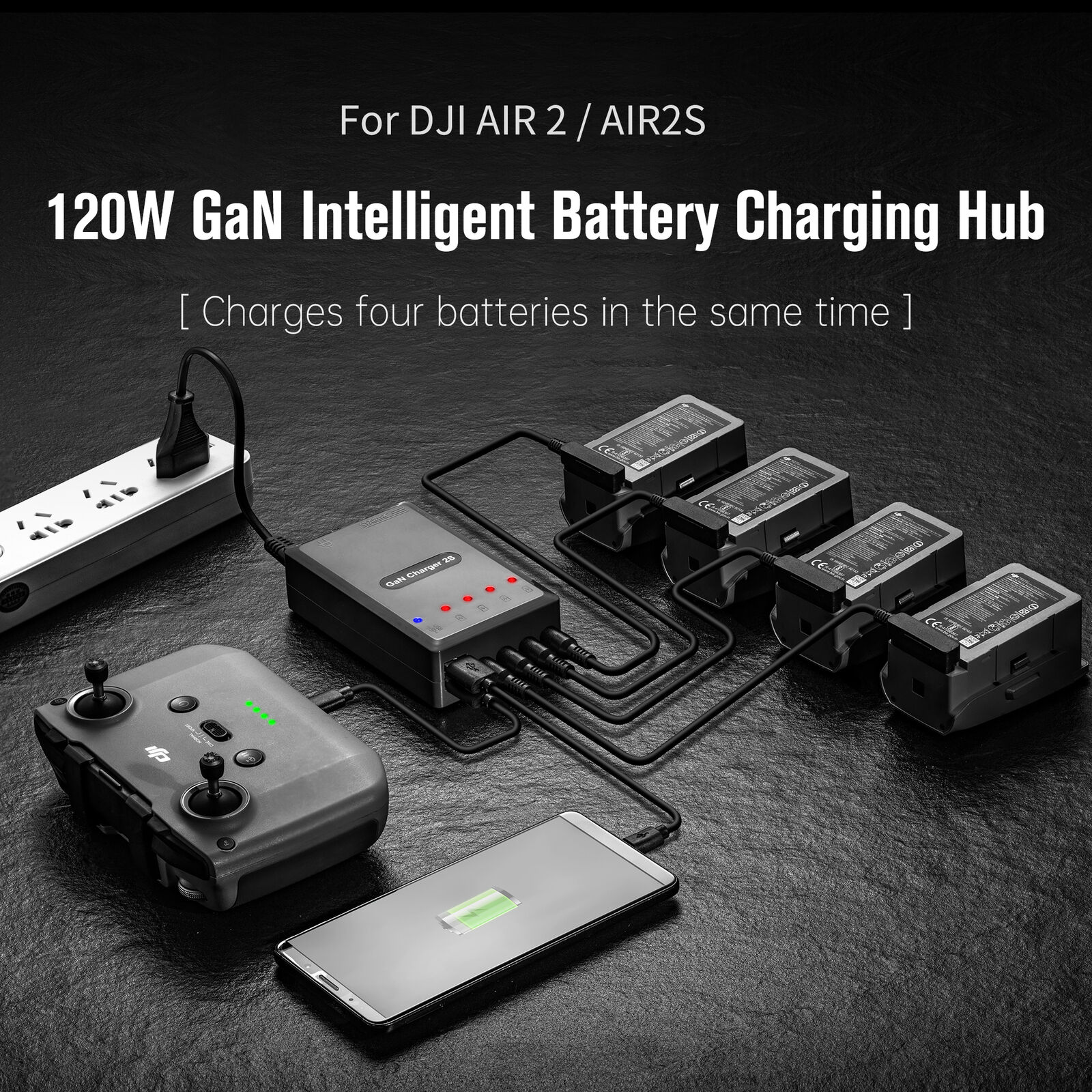 6-IN-1 Charger Hub for Mavic AIR 2S Drone