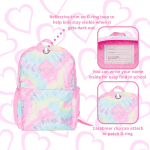 Ralme Tie Dye Girl's Backpack Set with Accessories